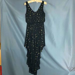 Lush  M Black/Gold Star Asymmetrical Tank Dress